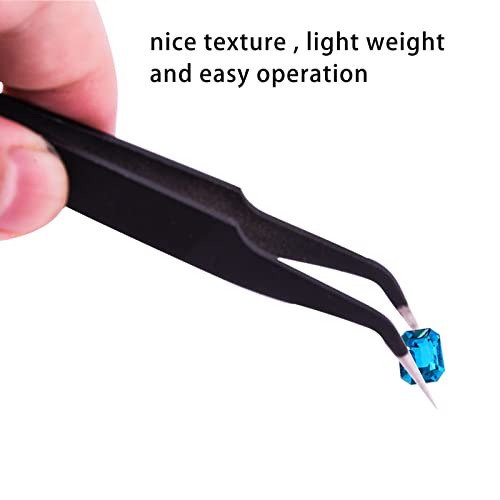 3 Stück Pinzetten Set, Antistatische Pinzetten Nail Art Pinzette Edelstahl Augenbrauenzupfer Pinzette Hochwertige Pinzette Modellbau für Wimpernverlängerung, Schmuckherstellung, Elektronik - Image 6