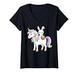 Photo Gallery donna simpatico coniglietto pasquale adorabile unicorno happy easter day egg hunt maglietta con collo a v Photo Gallery donna simpatico coniglietto pasquale adorabile unicorno happy easter day egg hunt maglietta con collo a v