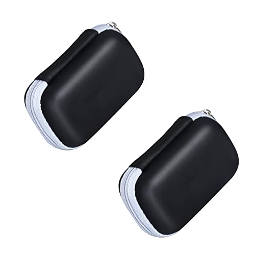 2 Pcs Hard EVA Zipper Pulse Oximeter Cases - Portable Cover Bag for Blood Oxygen Saturation Monitor