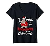 Photo Gallery donna maglietta natalizia «i want a hippopotamus for christmas» maglietta con collo a v Photo Gallery donna maglietta natalizia «i want a hippopotamus for christmas» maglietta con collo a v