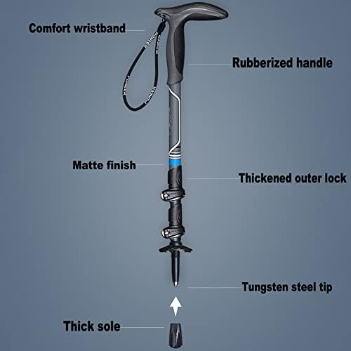 Nordic Walking Trekking Poles - with Antishock and Straight Shank Eva Canes Three Section Telescopic Ultralight Carbon Fiber for Hiking Outdoors (Size : 100 cm)