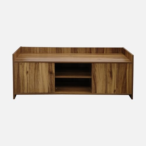 Image of Amazon Brand - Solimo Smart Engineered Wood TV Entertainment Unit Set Top Box Stand /TV Cabinet with Shelves for Books & Decor Display Unit Bed Living Room Upto 43 inch - Leon Teak