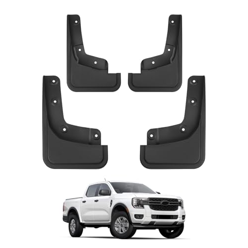 Autorder Mud Flaps Splash Guards for 2024 2025 2026 Ford Ranger Accessories Mudflap Fender Flares Front and Rear Mud Guard Set 4PCS