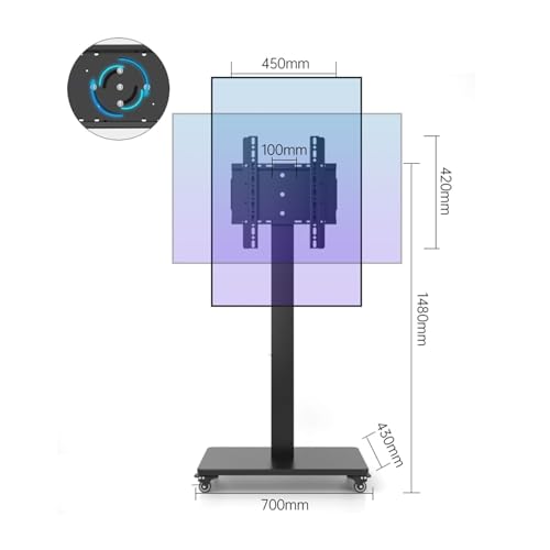 Soporte móvil ajustable para TV 32-65 pulgadas miniatura 2