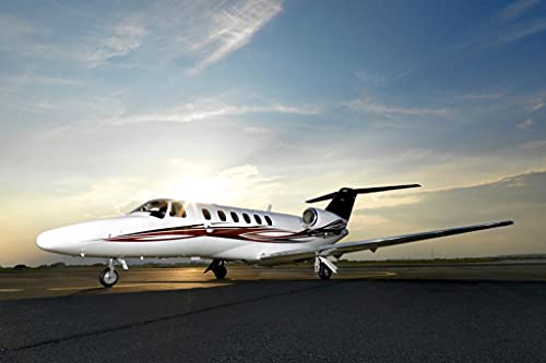 Laminated Private Plane Business Jet Airplane on Tarmac Airport Travel