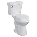 19"Toilet, Two-Piece Toilet, ADA Toilet with Dual Flush, Round Toilets for Bathrooms with Soft Close Seat, Universal Height with 1.28 Siphonic Flush Left-Hand Flush Cotton White