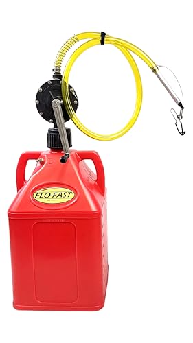 FLO-FAST Pro 15-Gallon Fluid Transfer KIT with High-Flow Pump – 8 GPM, Portable, Durable, Made in USA – Marine, ATV, Automotive, Agriculture (Red)