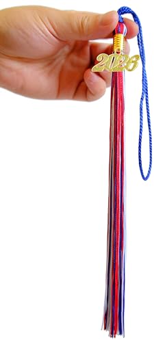 Image of Red White and Blue Graduation Tassel 2026 for Grad Cap and Graduation Ceremony Accessory Decoration