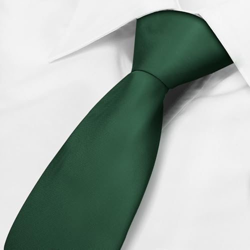 Image of Men's Classic Satin 3.15 inch Soild Color Necktie Wedding Business Tie & Gift Box