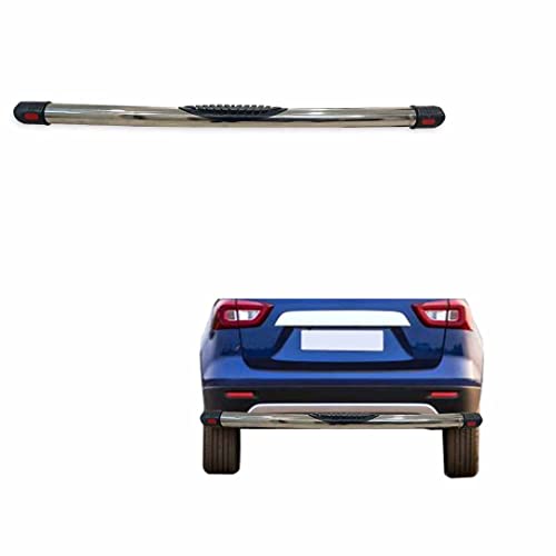 Image of Stainless Steel High Gloss Safety Rear Bumper Protector for Maruti Suzuki Vitara Brezza 2020