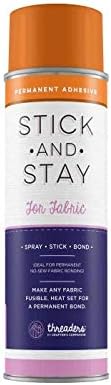 Crafter's STK-STY-FAB Companion Stick & Stay For Fabrics - Permanent Fusible Adhesive, Orange