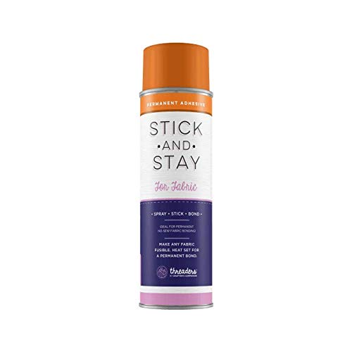 Stick & Stay Permanent Adhesive Spray for Fabric (250ml) - Perfect for No Fuss Bonding of Materials - by Crafter’s Companion