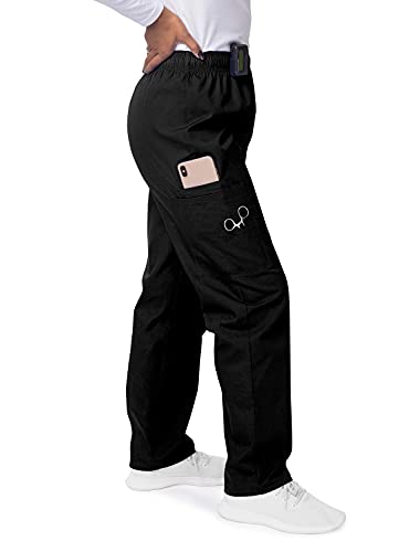 Sivvan Scrubs For Women - Drawstring Cargo Scrub Pants - S8200 - Black - S #TOP2