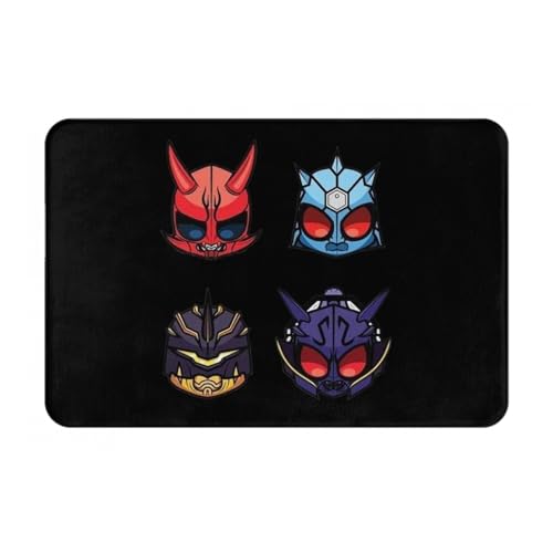ラグマット 仮面ライダー電王 カーペット 足元マット 玄関マット 絨毯 フロアマット 足拭きマット 防ダニ 速乾 洗える 滑り止め付 60*40cm 屋外 室内