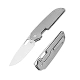 Kizer Varatas Pocket Knife, 3.27 Inches S35VN Blade Folding EDC Knife with Titanium Handle, Thumb Hole Opener Folding Hunting Knives Ki3637A1