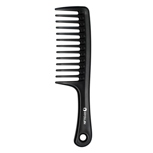HYOUJIN Black Wide Tooth Detangler Paddle Brush