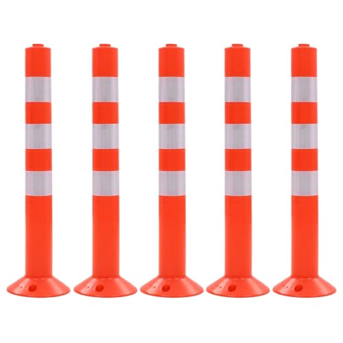 Gecheer Bolardos de Control de tráfico plástico 75 cm 5 Unidades