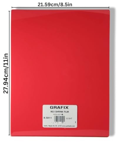 Image of Grafix Shrink Film - Assorted Bright Opaque Colors 8.5 inchx11 inch Sheets, Design Your Art and Shrink It to Create Jewelry, Embellishments, Paper Crafts, Gift Tags, Ornaments and More, Pack of 18