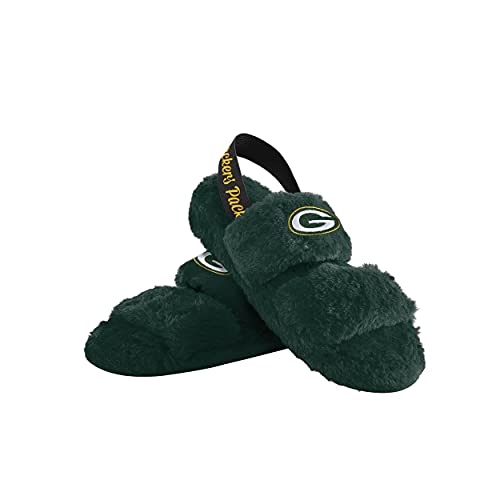 FOCO Green Bay Packers NFL Womens Heel Strap Wordmark Slide - M