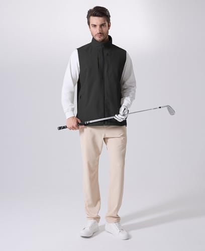 Image of Susclude Men's Quick Dry Lightweight Softshell Vest Windproof Sleeveless Jacket for Fishing Work Golf Hiking Casual Travel
