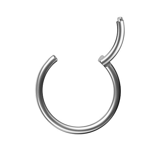 Piersando Universal Piercing Segmentring Septum für Tragus Helix Ohr Nase Lippe Brust Intim Scharnier Clicker Ring Chirurgenstahl Silber 0,8mm x 6mm