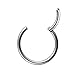 Produktbild Piersando Universal Piercing Segmentring Septum für Tragus Helix Ohr Nase Lippe Brust Intim Scharnier Clicker Ring Chirurgenstahl Silber 1,0mm x 8mm