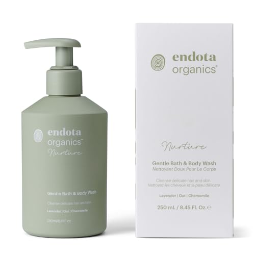 endota Organics Nurture Gentle Bath and Body Wash 250 ml, a Gentle and Natural Baby Shampoo, Bath and Body wash to Cleanse and Calm Their Skin.