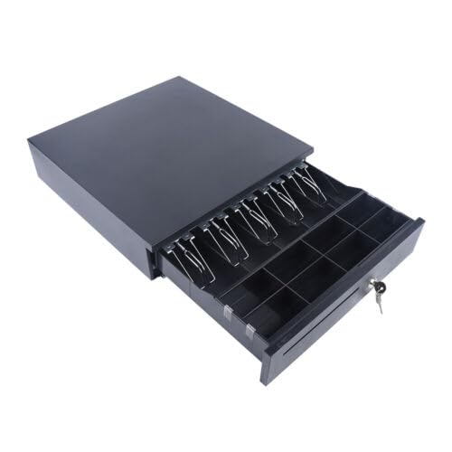 Cajón de efectivo con apertura manual, cajón de efectivo mecánico POS caja registradora 5 billetes 8 monedas extraíble Till Box con 2 llaves Supermercado Convenience Store caja caja registradora