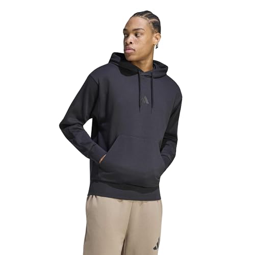 Image of adidas Mens Essentials 3-Stripes Fleece Hoodie Casual Outerwear Casual - Green