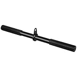 Vishusju Pulldown Straight Bar Rotating Steel with Rubber Grips LAT Pull Down Handle for Pulley Cable Machine Triceps Training Rowing Machine Attachment for Home Gym Strength Exercise