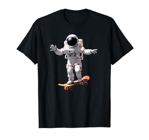 Skateboarding Astronauta cool Skateboard semplice Skate Fly Fan Maglietta