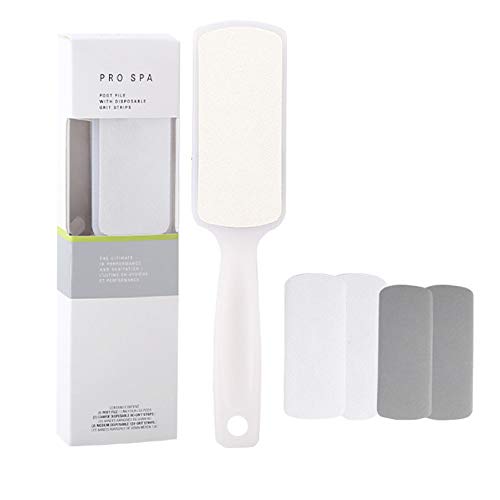 Qtopun Lime à pied double face avec bandes de grain jetables, râpe de pédicure pour les pieds contre les callosités et les peaux mortes Cover