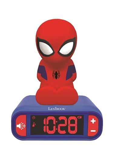 Lexibook - Réveil Veilleuse Spider-Man pour Enfant Spiderman Lumineux Effets sonores Marvel...