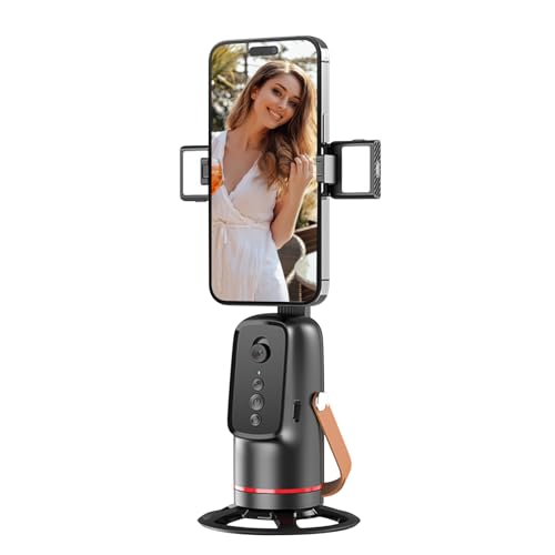 Gimbal per smartphone AI, Bwaliffury Stabilizzatore per iPhone, Android pieghevole, Auto Face Tracking Treppiede per cellulare con tracciamento di rotazione a 360°,Ricaricabile per Registrazione video