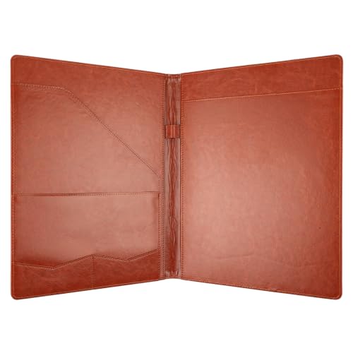 Image of Professional Padfolio Portfolio Binder, Faux Leather, Dark Brown