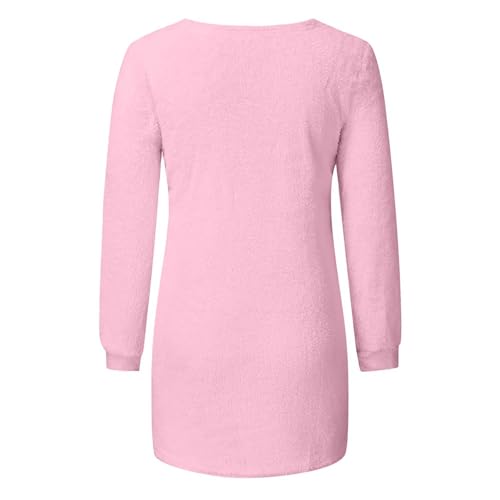 Womens Cute Sweaters Casual Crewneck Fleece Pullover Long Sleeve Thermal Soft Fuzzy Sweater Winter Clothes 20253