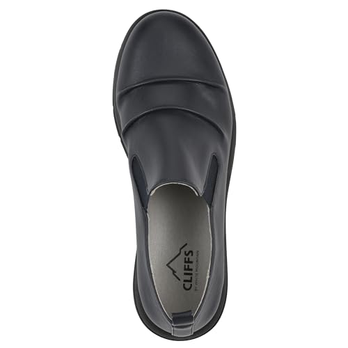 CLIFFS BY WHITE MOUNTAIN Tênis de trabalho feminino acolchoado flutuante, Azul marinho/liso, 36