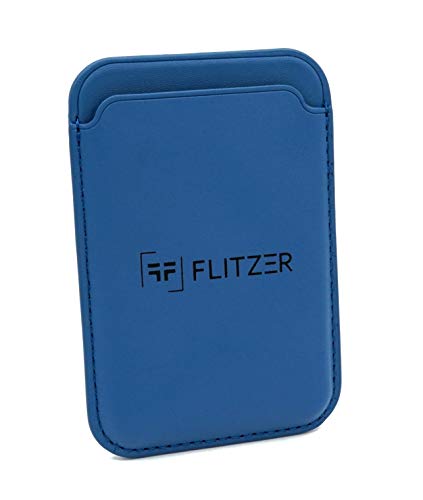 Preisvergleich Produktbild Flitzer Leder Kartenetui mit MagSafe Magnet / Wallet / Smartphone Kartenhalter / Portemonnaie / kompatibel mit iPhone 12 Mini / Pro / Max (Blau)