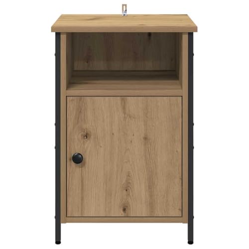 Table de chevet rustique avec espace de rangement bois chêne Artisan moderne - 7