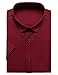 JEMITOP Men's Short Sleeve Dress Shirts Casual Business Formal Slim Fit Stretch Wrinkle Free Button Down Shirt Burgundy XL