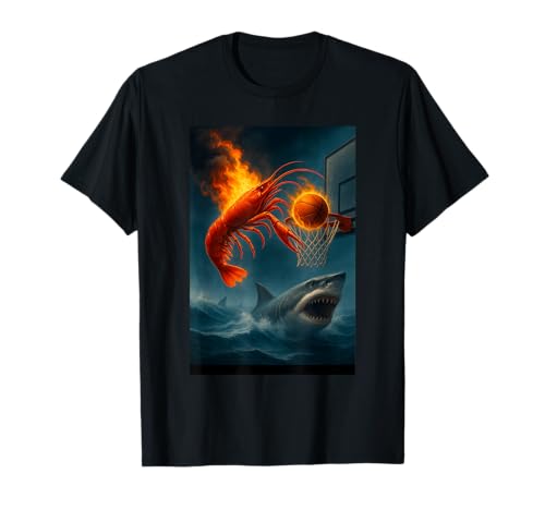 Shrimp Dunking on Shark Funny Fishing Meme T-Shirt