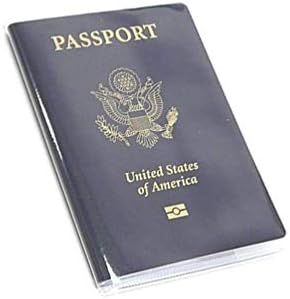 Clear Transparent Frosted Passport Cover Holder Case Organizer ID Card Travel Protector (Clear x1 + Frosted x1)