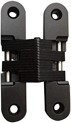 Xuee Hidden Door Hinges Invisible Hinges Hidden Hinges zinc Alloy 180-degree Casement Hinges(1pair with Screw) (Black)