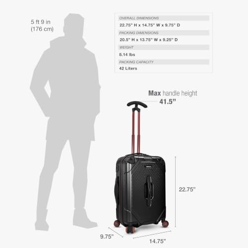 Image of Traveler's Choice Maxporter II Polycarbonate Hardside Trunk with Spinner Wheels, Black, 22-Inch Carry-on Luggage