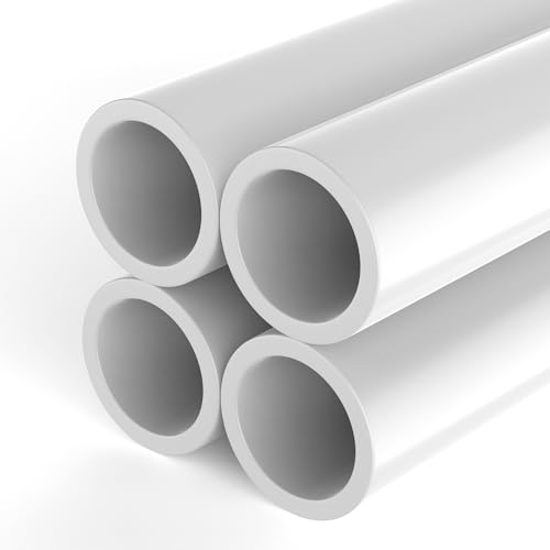 4 PCS 2 Inch PVC Pipe, 17 Inch Long Schedule 40 PVC Pipes for DIY Projects, Furniture Grade PVC Pipe for Greenhouse Garden Farm Workshop Shelves Furniture Frame, White