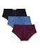 Produktbild Iris & Lilly Damen Hipster-Unterwäsche Mikrofaser mittelhoher Bund, 3er-Pack, Schwarz/Blau/Purpur, 38