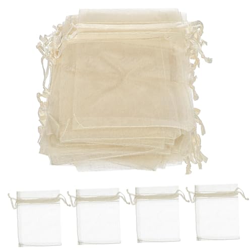 KOCKSHION 100個 小型 バッグ 欧根紗製ドローストリングメッシュバッグ ジュエリー収納 キャンディー入れ パーティー用プレゼントポーチ コン