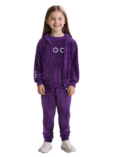 Tenues Thermiques Filles en Velours anti-froid avec Veste à Capuche