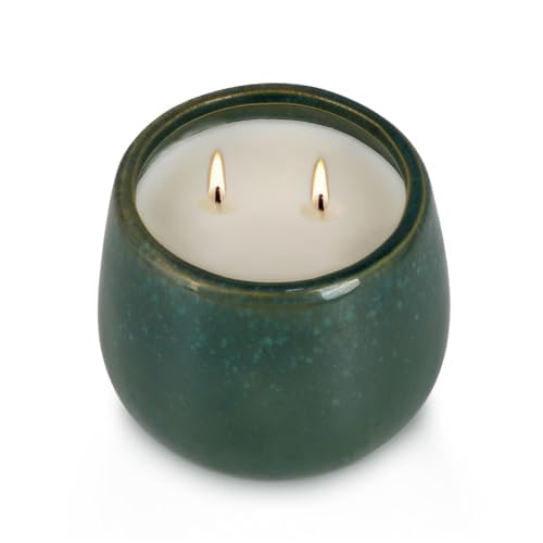 Image of 1 Pack Soy Wax Green Ceramic 2-Wick Outdoor Citronella Candles- Long Burning Scented Candle for Home Decor, Relaxation, Gifts & All Occasions