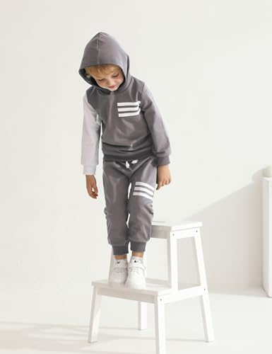 Image of Toddler Boy Clothes Long Sleeve Hoodie Sweatsuits Tops and Pants 2Pcs Boys Fall Winter Outfits Set